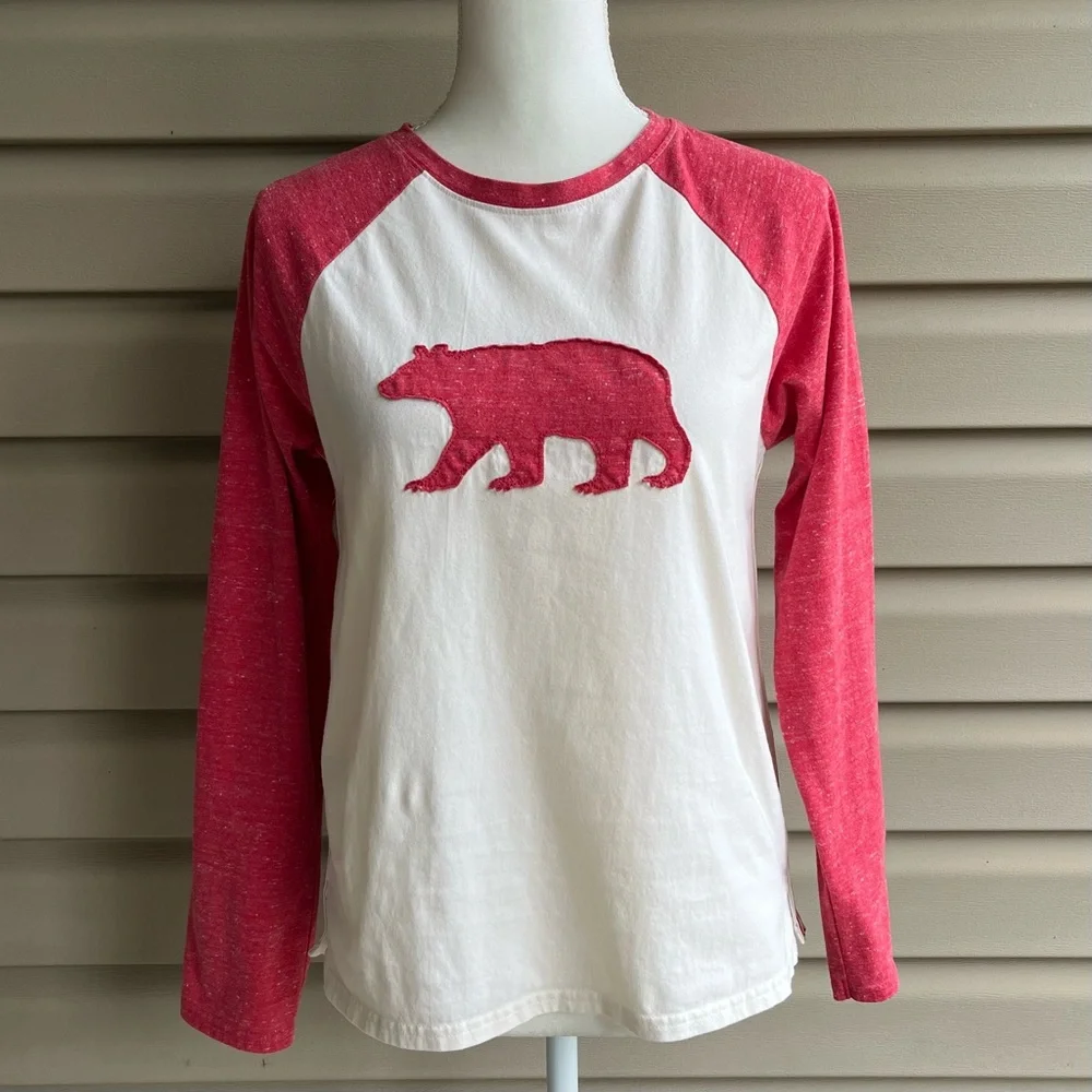 •Hatley• Little Blue House Women's Red Bear Pajama Top - Size Medium - Picture 1 of 9